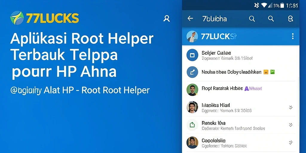 Antarmuka intuitif aplikasi Root Helper 77LUCKS yang mudah digunakan.