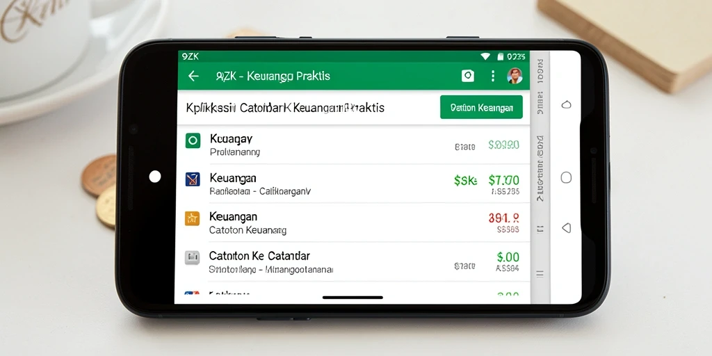 Tampilan antarmuka 9ZK yang sederhana dan efisien untuk Catatan Keuangan.