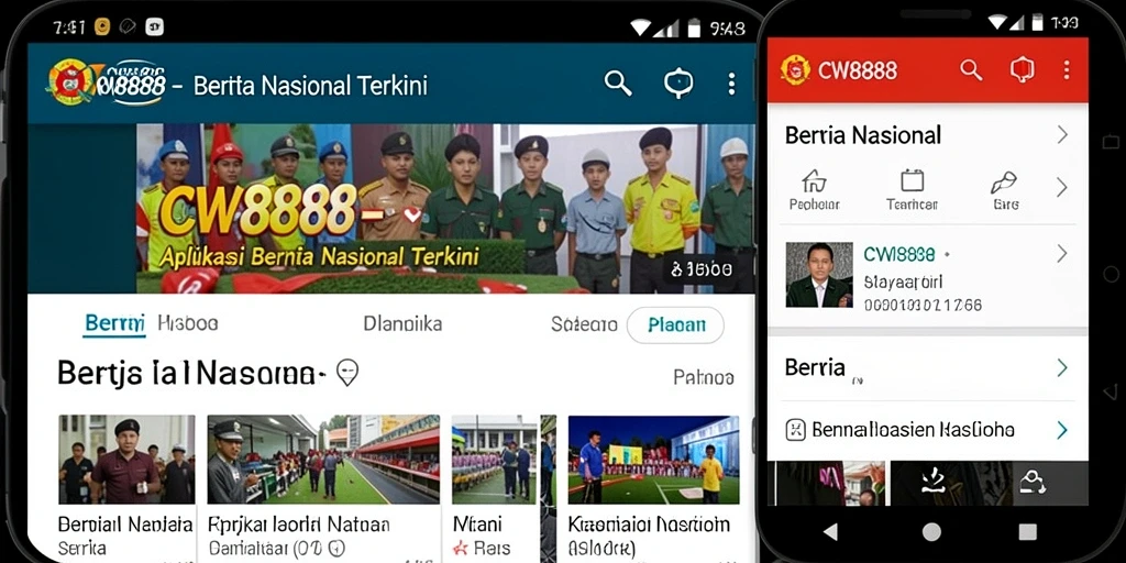 Tampilan antarmuka aplikasi CW8888 untuk berita nasional.