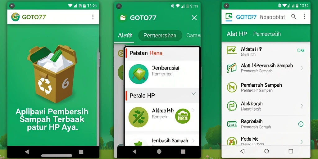 Antarmuka GOTO77 yang menampilkan fungsi Pembersih Sampah.