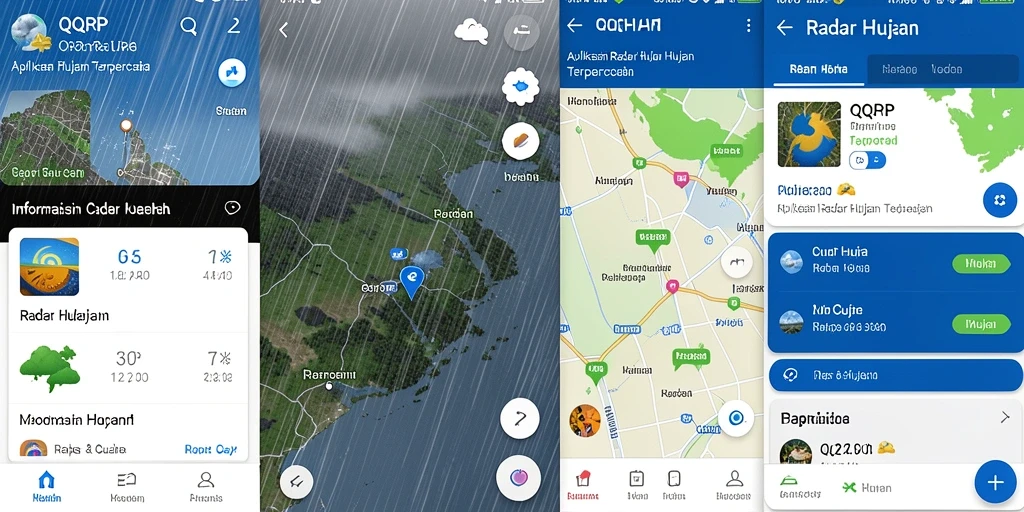 Tampilan antarmuka utama QQRP dengan fitur Radar Hujan yang informatif.
