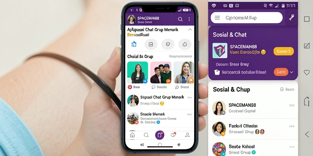 Tampilan antarmuka menarik dari aplikasi Chat Grup SPACEMAN88.