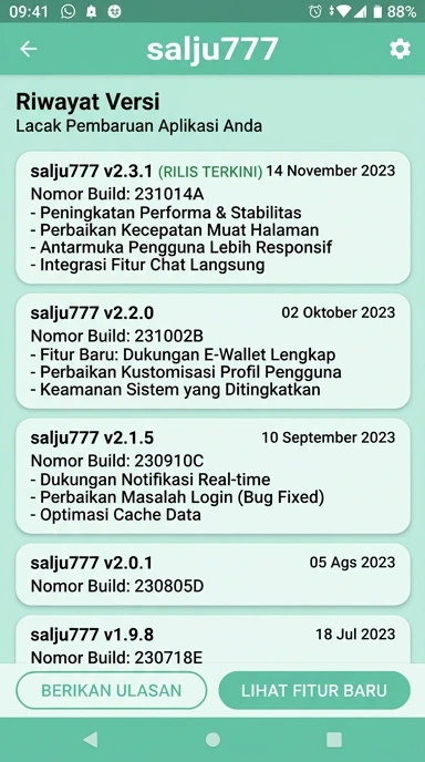 Riwayat Versi salju777 untuk Pengguna Android
